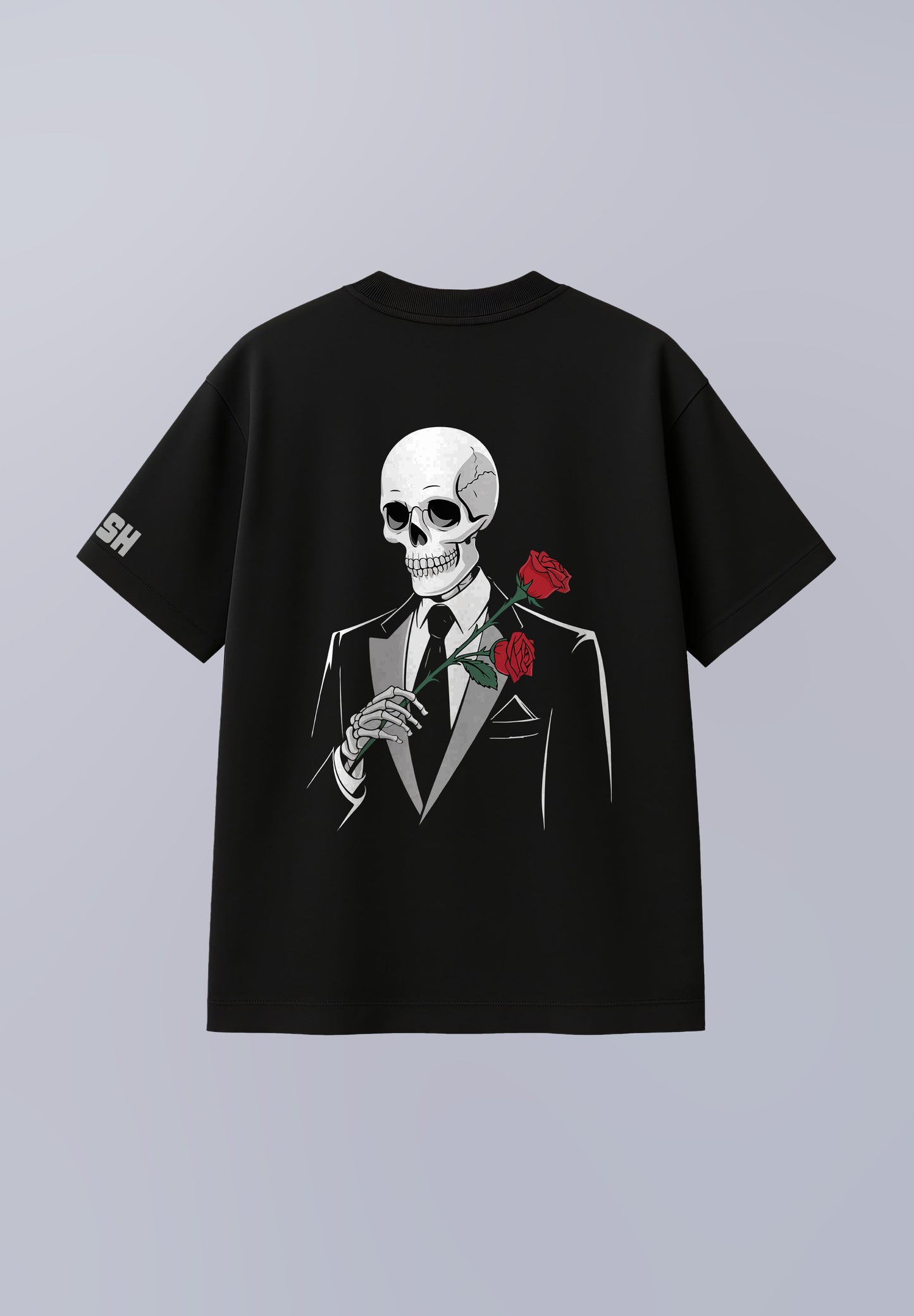 Suited Skeleton Rose Oversized Tee