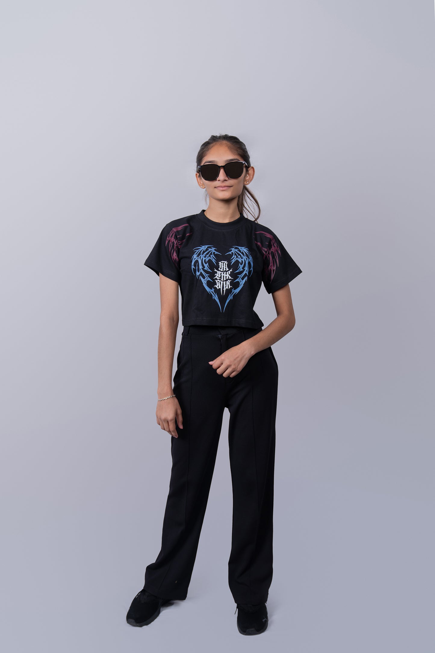 Gothic Tribal Wing Crop Top