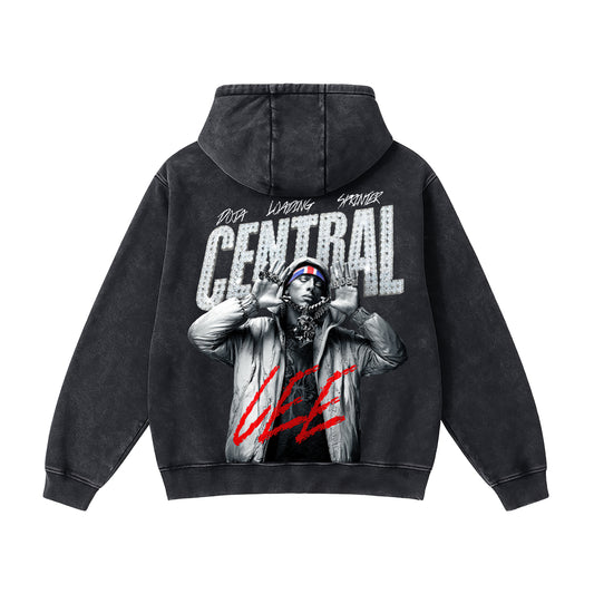 Iced Out Central Cee - Vintage Acid-Wash Heavyweight Oversized Hoodie