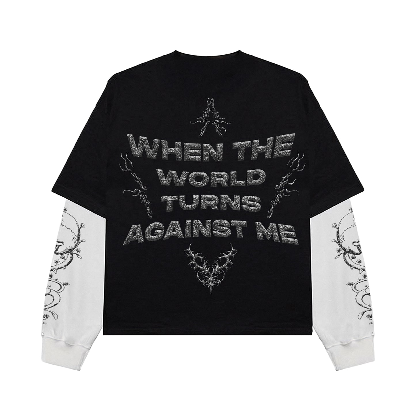 Against The World – Grim Shadows Oversized  Long Sleeve