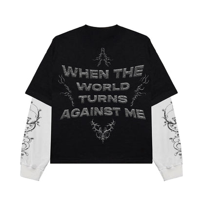 Against The World – Grim Shadows Oversized  Long Sleeve