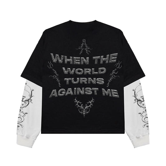 Against The World – Grim Shadows Oversized  Long Sleeve