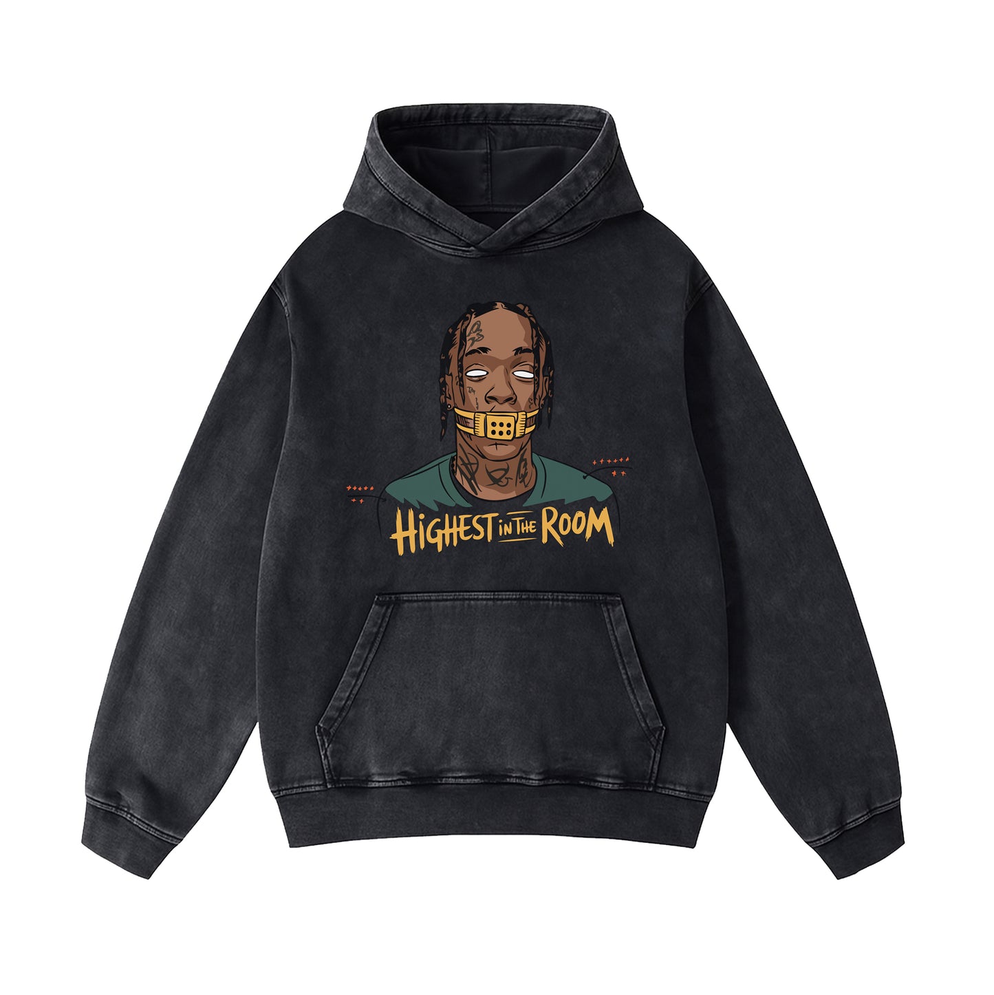 Highest In The Room – Vintage Acid-Wash Heavyweight Oversized Hoodie