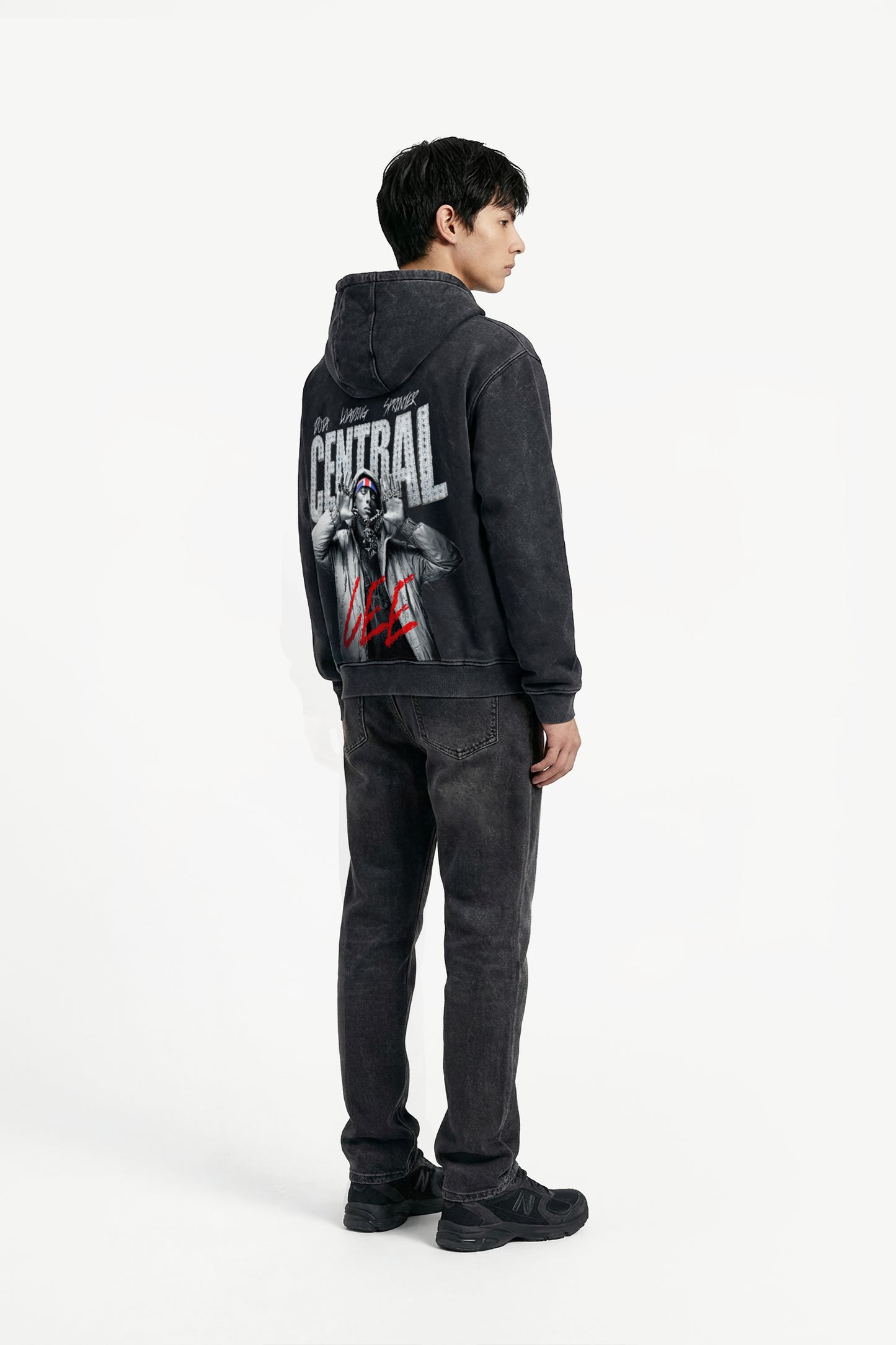 Iced Out Central Cee - Vintage Acid-Wash Heavyweight Oversized Hoodie