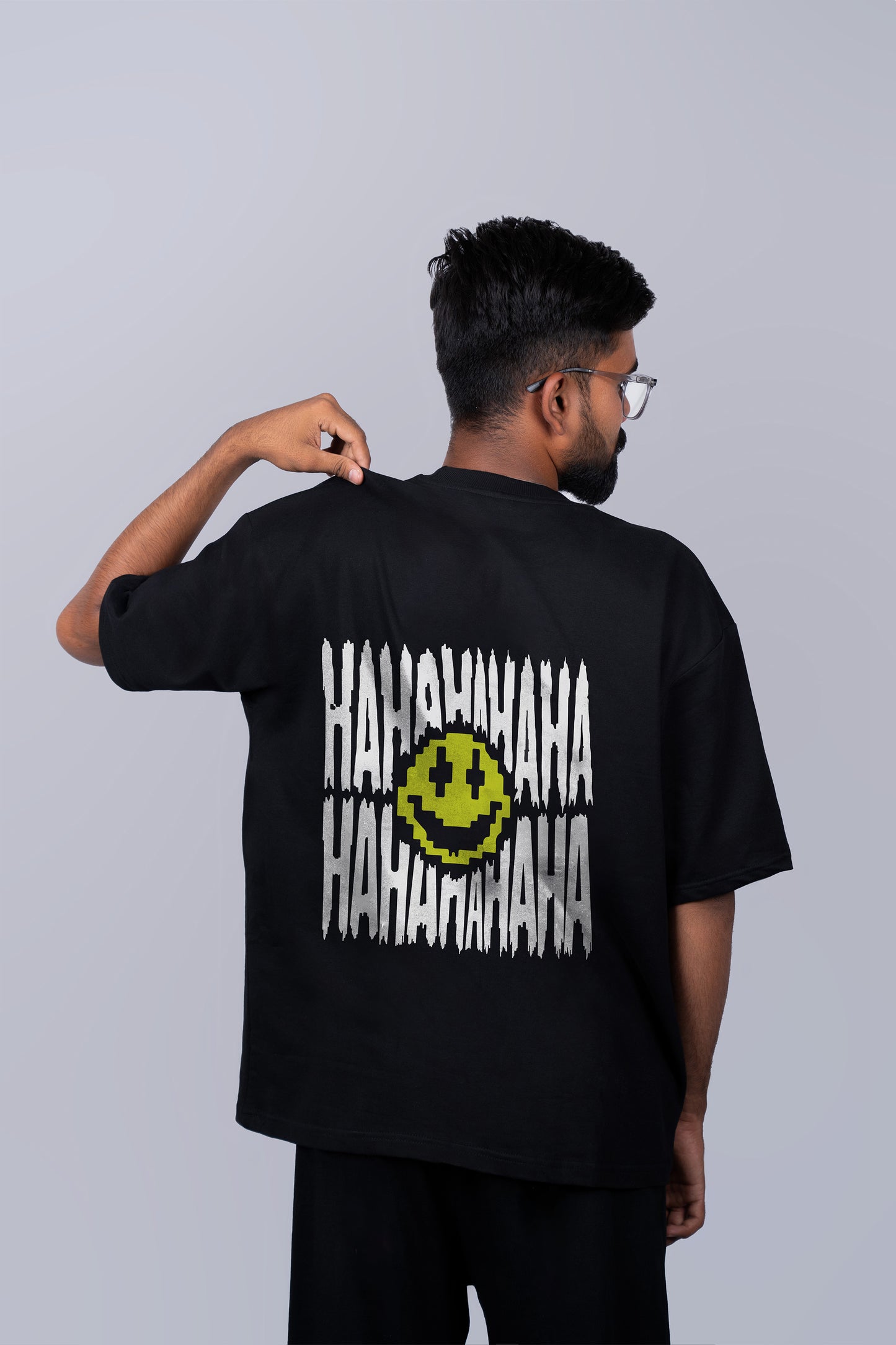 Skull & Smiley Face Oversized Tee