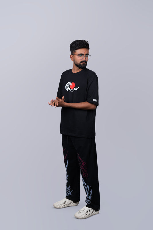 Suited Skeleton Rose Oversized Tee