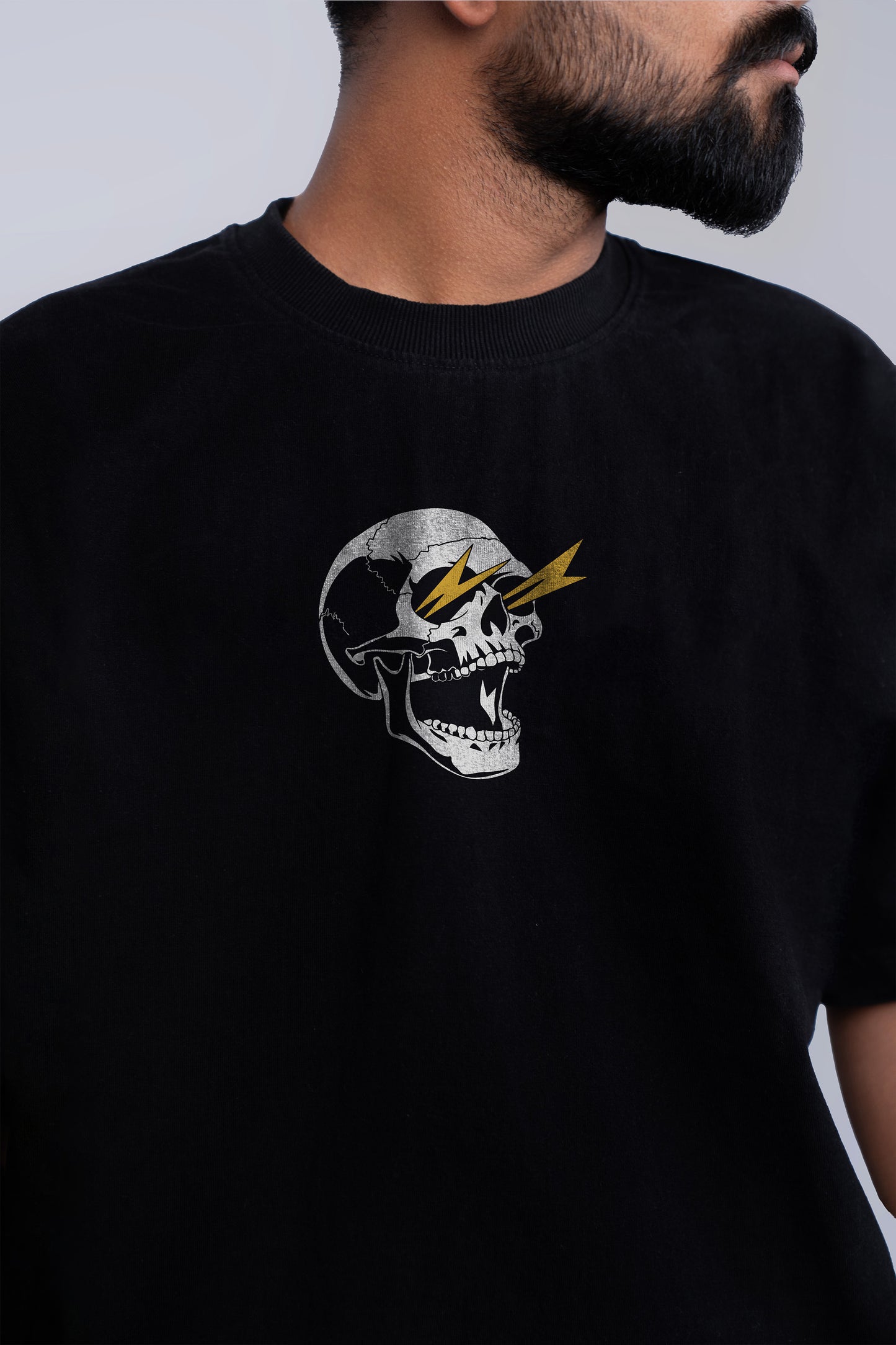 Skull & Smiley Face Oversized Tee