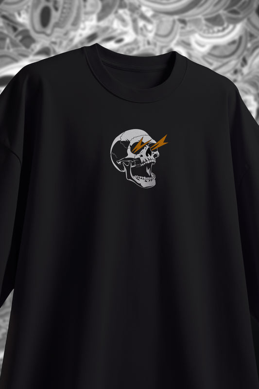 Skull & Smiley Face Oversized Tee