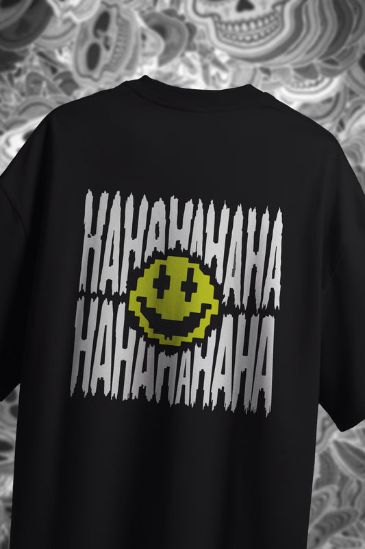 Skull & Smiley Face Oversized Tee