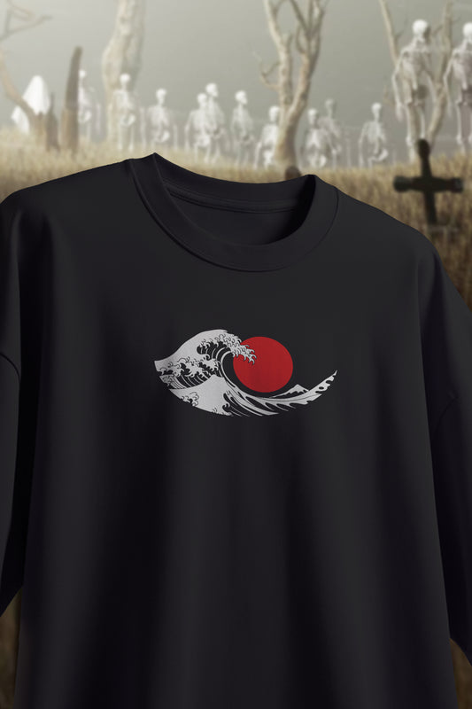 Suited Skeleton Rose Oversized Tee