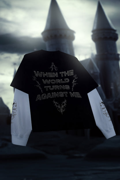 Against The World – Grim Shadows Oversized  Long Sleeve