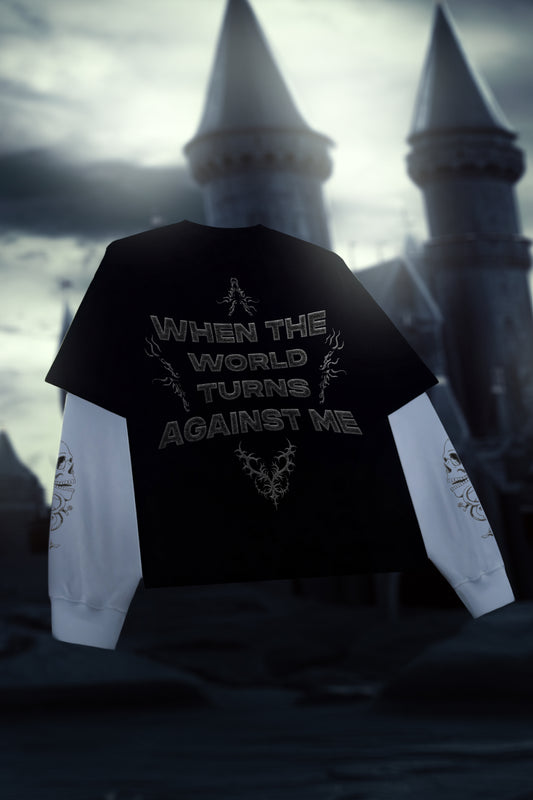 Against The World – Grim Shadows Oversized  Long Sleeve