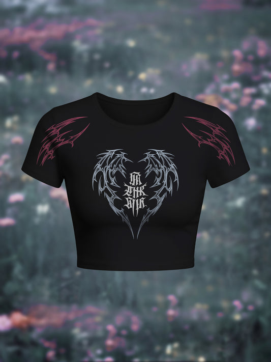 Gothic Tribal Wing Crop Top