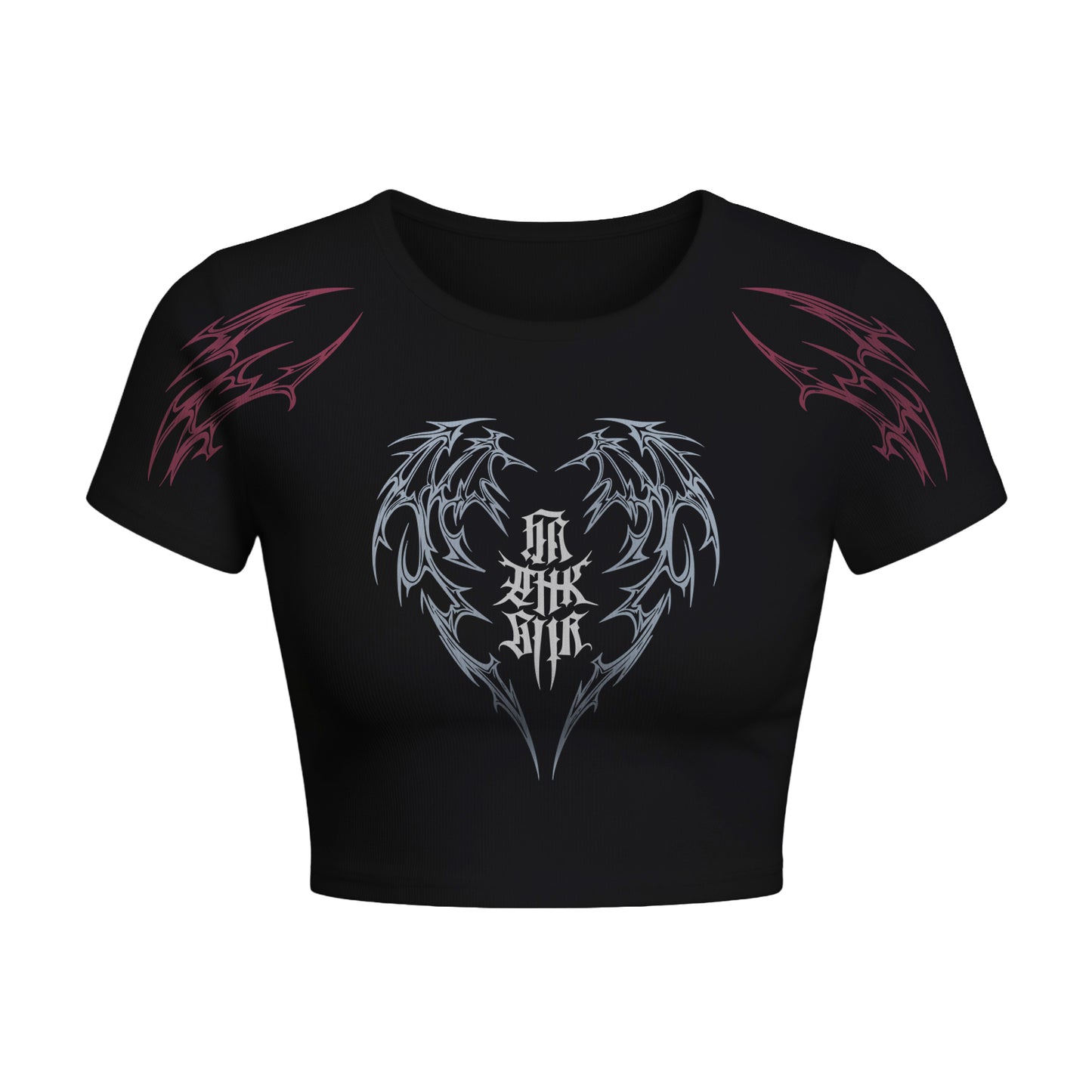 Gothic Tribal Wing Crop Top
