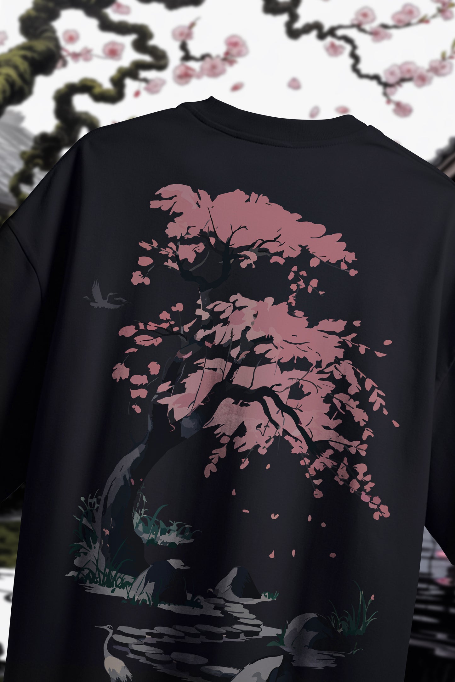 Sakura Wave Oversized T-Shirt