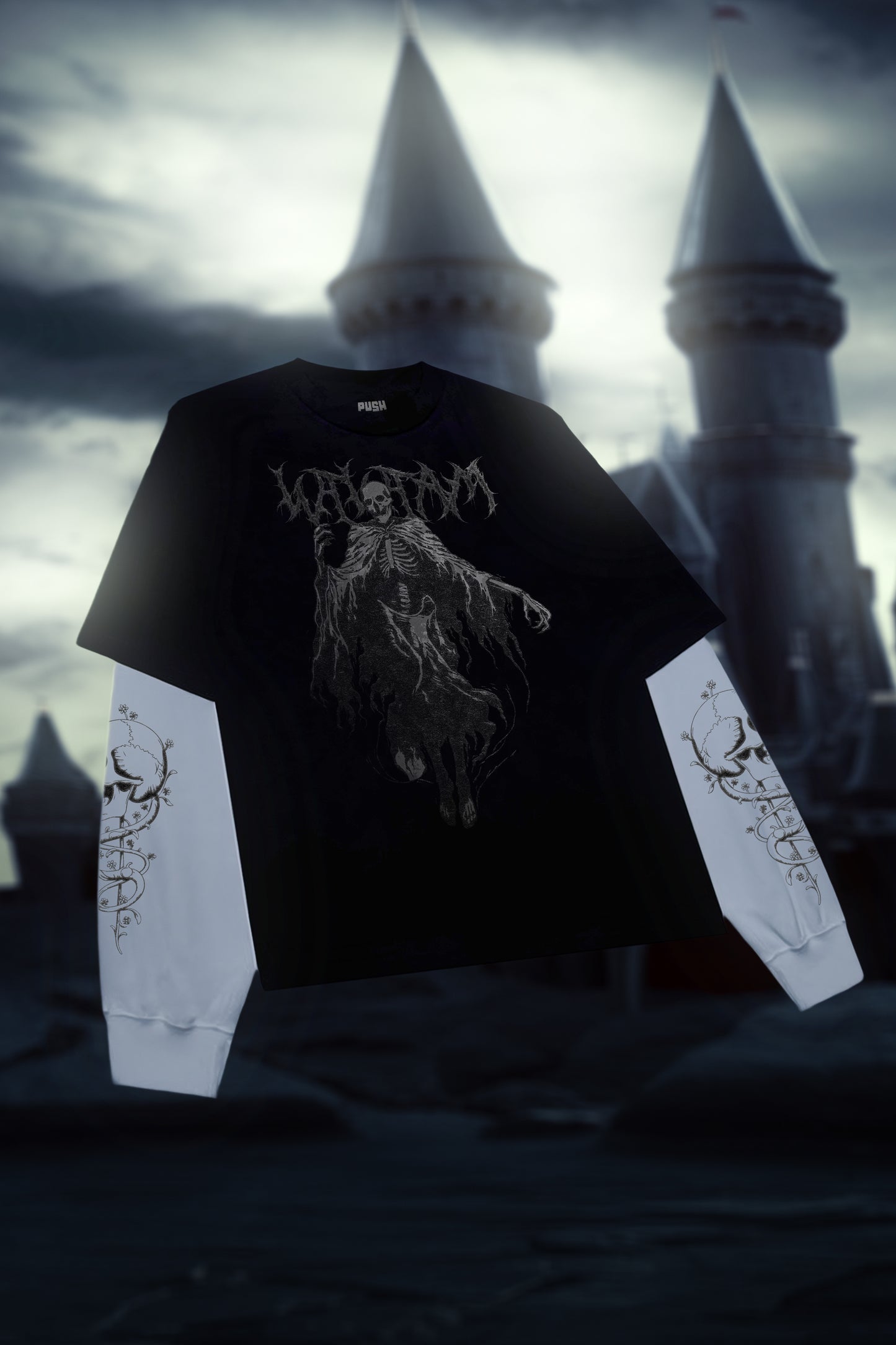 Against The World – Grim Shadows Oversized  Long Sleeve