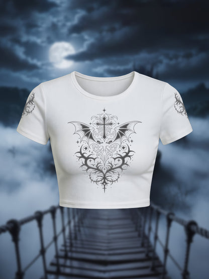 Gothic Cross Bat Wings Baby Tee